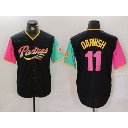 San Diego Padres #11 Yu Darvish Black RONA Fashion Jersey