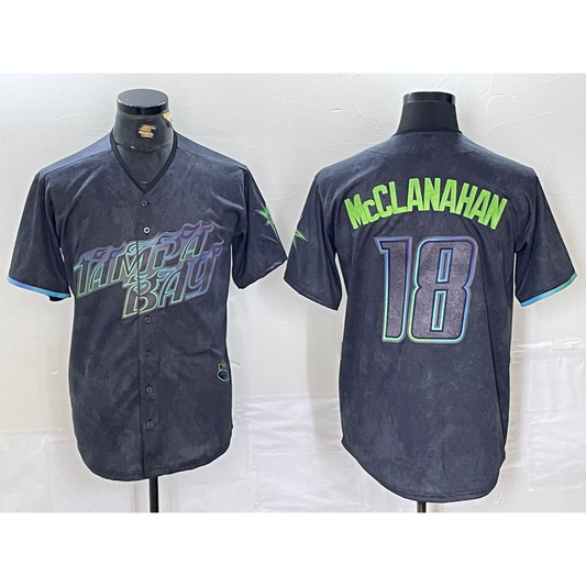 Tampa Bay Rays #18 Shane McClanahan Charcoal RONA 2024 City Connect Limited Stitched Jersey