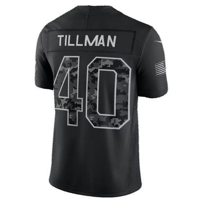 A.Cardinals #40 Pat Tillman Black 2026 Salute to Service Retired Player Stitched Limited Football jersey RONA