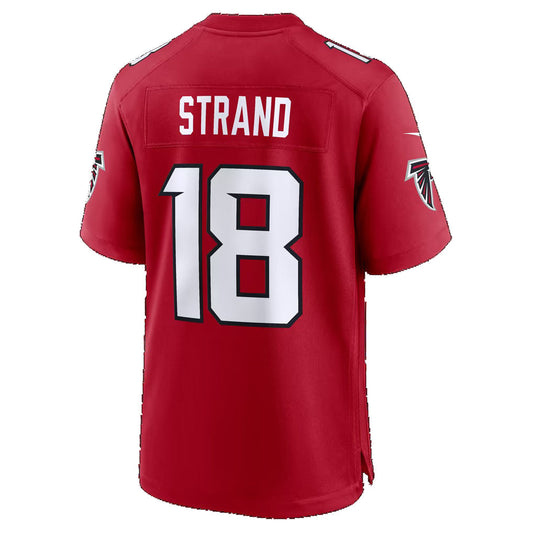 A.Falcons #18 Jack Strand Red Team Game Football jersey RONA