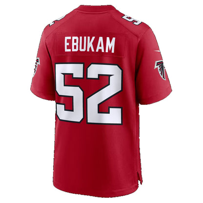 A.Falcons #52 Samson Ebukam Red Team Game Football jersey RONA