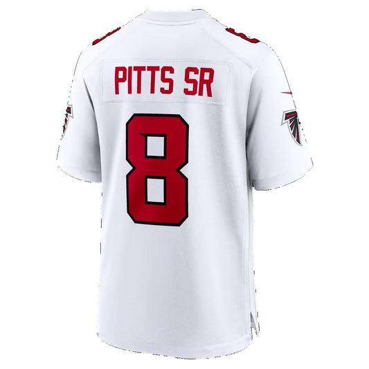 A.Falcons #8 Kyle Pitts Sr. White Game Football jersey RONA