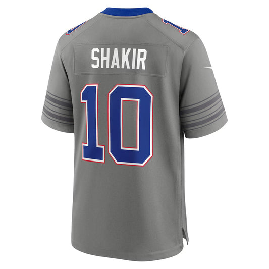 B.Bills #10 Khalil Shakir Gray Nickel City Game Stitched Football Jerseys
