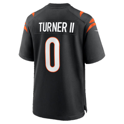 C.Bengals #0 DJ Turner II Black Team Game Stitched Football Jerseys