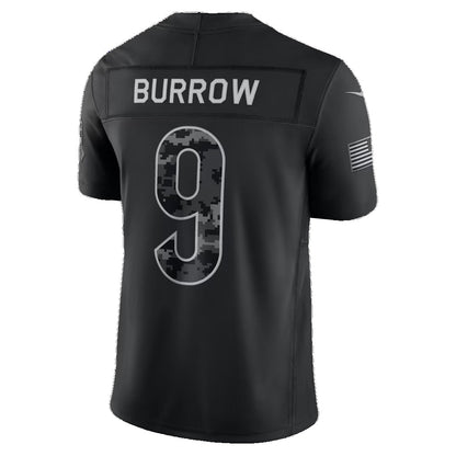 C.Bengals #9 Joe Burrow Black 2026 Salute to Service Stitched Limited Football jersey RONA