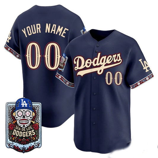 Custom Los Angeles Dodgers x Dia De Los Muertos Navy 2026 Baseball jersey RONA