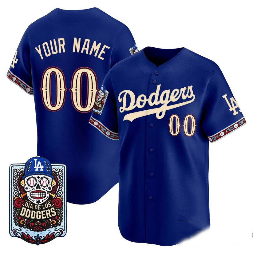 Custom Los Angeles Dodgers x Dia De Los Muertos Royal 2026 Baseball jersey RONA