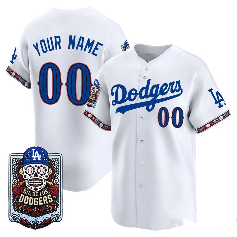 Custom Los Angeles Dodgers x Dia De Los Muertos White 2026 Baseball jersey RONA