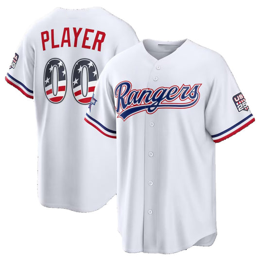 Custom Texas Rangers 2026 All-Star Edition Stars & Stripes White Stadium Pick-A-Player Stitched Baseball Jerseys