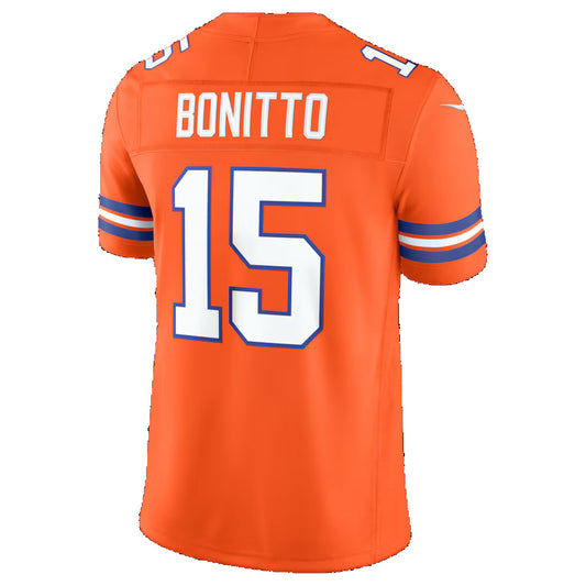 D.Broncos #15 Nik Bonitto Orange Alternate Mile High Collection 1977 Throwback Vapor F.U.S.E. Limited Stitched Football Jerseys