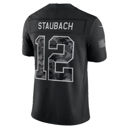 D.Cowboys #12 Roger Staubach Black 2026 Salute to Service Retired Player Stitched Limited Football jersey RONA