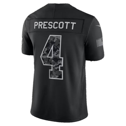 D.Cowboys #4 Dak Prescott Black 2026 Salute to Service Stitched Limited Football jersey RONA