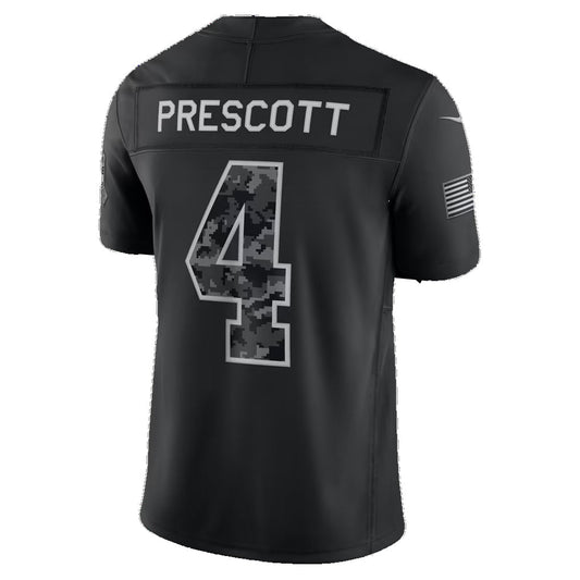 D.Cowboys #4 Dak Prescott Black 2026 Salute to Service Stitched Limited Football jersey RONA