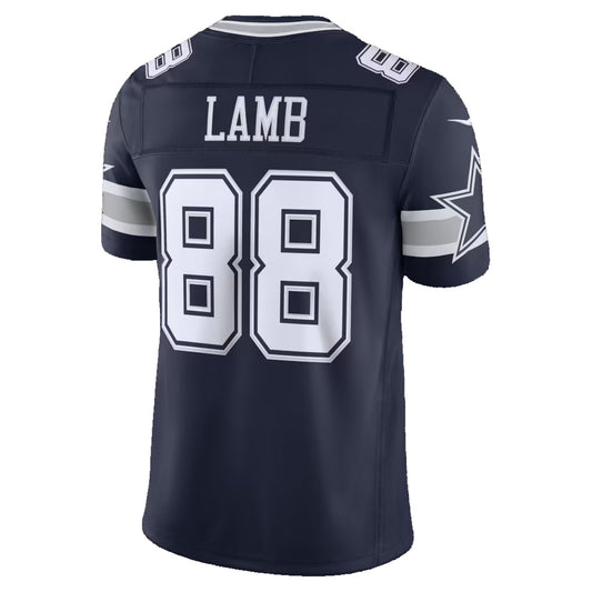 D.Cowboys #88 CeeDee Lamb Navy Team Vapor F.U.S.E. Limited Stitched Football Jerseys