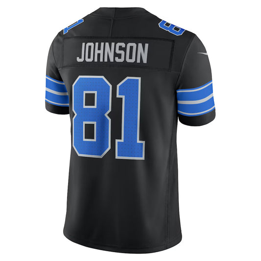 D.Lions #81 Calvin Johnson Black Alternate Vapor F.U.S.E. Retired Limited Stitched Football Jerseys