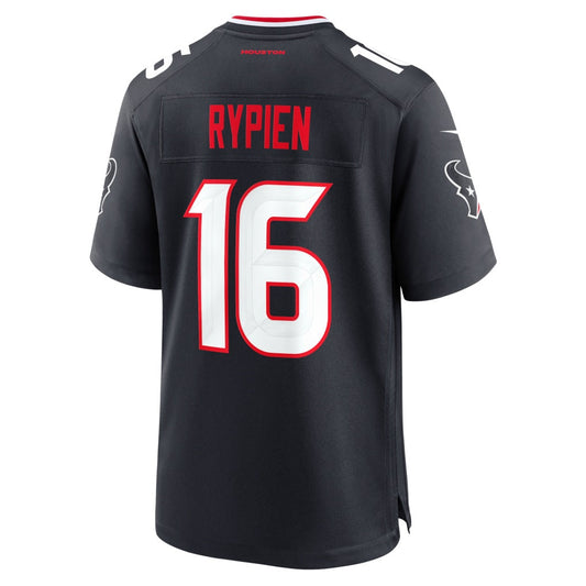 H.Texans #16 Brett Rypien Navy Team Game Jersey RONA
