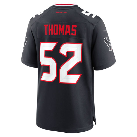 H.Texans #52 Xavier Thomas Navy Team Game Stitched Football Jerseys