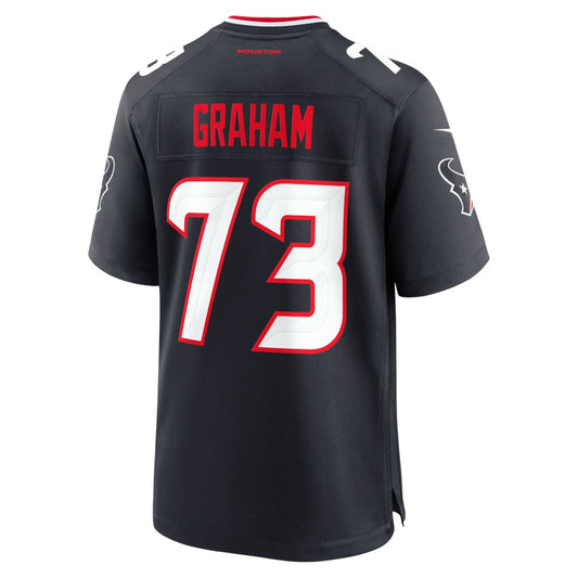 H.Texans #73 errick Graham Navy Team Game Stitched Football Jerseys