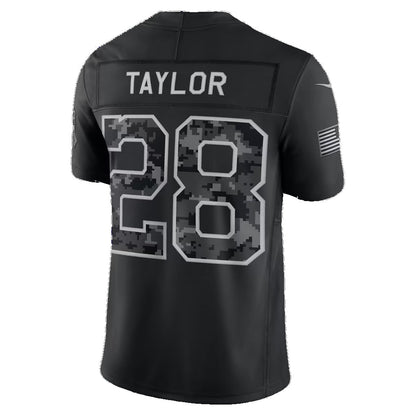 IN.Colts #28 Jonathan Taylor Black 2026 Salute to Service Stitched Limited Football jersey RONA
