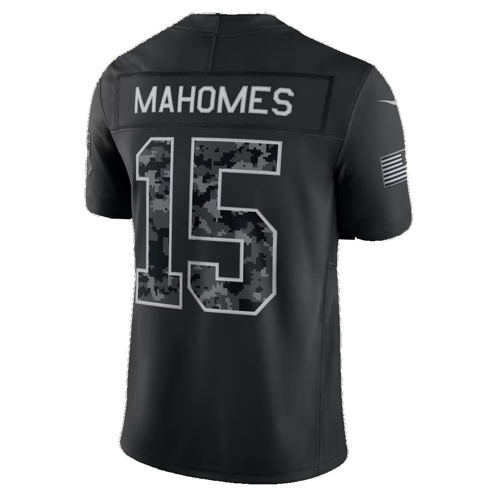 KC.Chiefs #15 Patrick Mahomes Black 2026 Salute to Service Stitched Limited Football jersey RONA