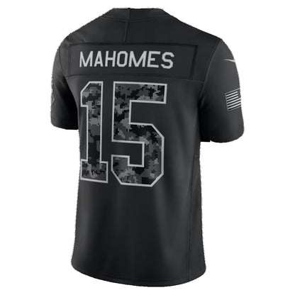 KC.Chiefs #15 Patrick Mahomes Black 2026 Salute to Service Stitched Limited Football jersey RONA