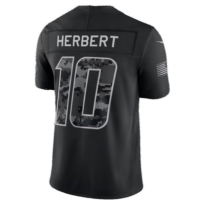 LA.Chargers #10 Justin Herbert Black 2026 Salute to Service Stitched Limited Football jersey RONA