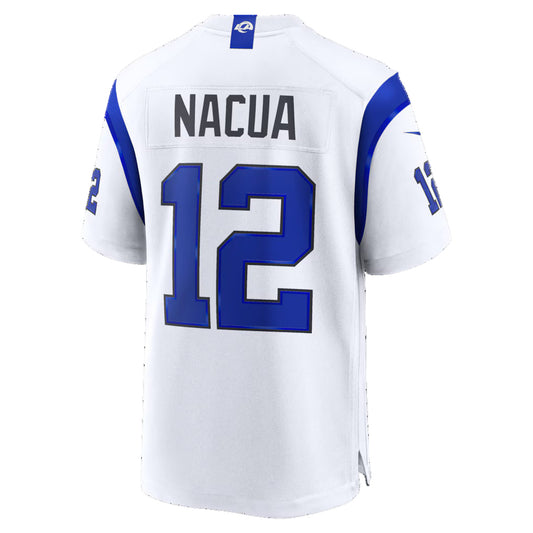 LA.Rams #12 Puka Nacua Fearsome White Game Stitched Football Jerseys