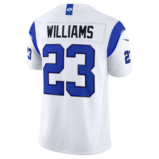 LA.Rams #23 Kyren Williams Fearsome White Vapor F.U.S.E. Limited Stitched Football Jerseys