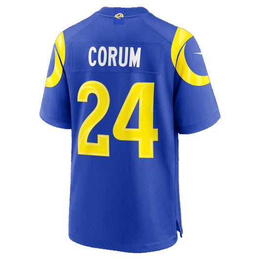 LA.Rams #24 Blake Corum Royal Game Stitched Football Jerseys