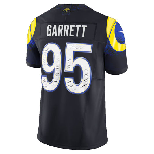 LA.Rams #95 Myles Garrett Dark Blue Rivalries Collection Stitched Limited Jersey RONA