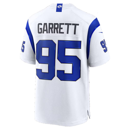LA.Rams #95 Myles Garrett Fearsome White Game Stitched Football Jerseys