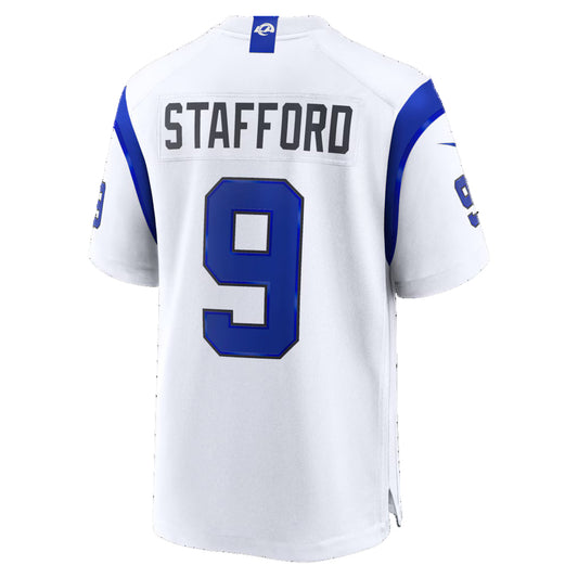 LA.Rams #9 Matthew Stafford Fearsome White Game Stitched Football Jerseys