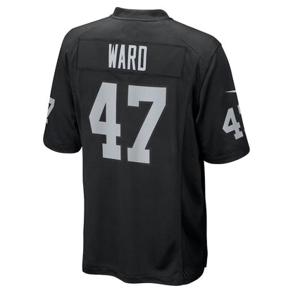 LV.Raiders #47 Alex Ward Black Team Game Stitched Football Jerseys