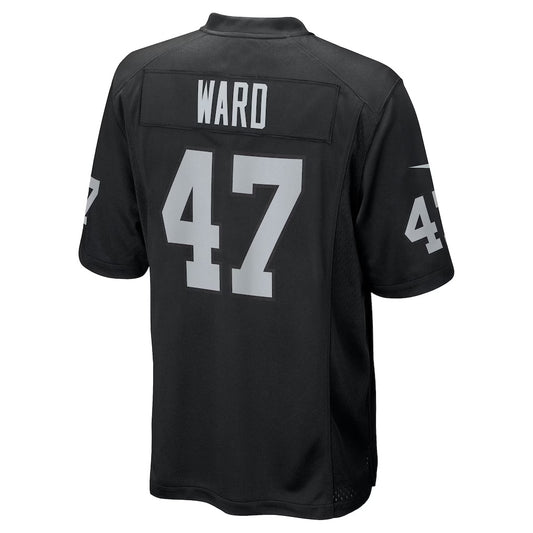 LV.Raiders #47 Alex Ward Black Team Game Stitched Football Jerseys