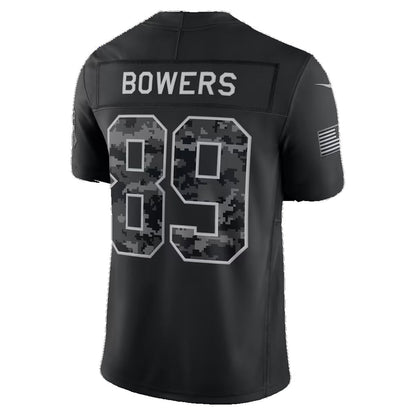 LV.Raiders #89 Brock Bowers Black 2026 Salute to Service Stitched Limited Football jersey RONA