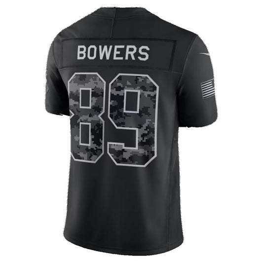 LV.Raiders #89 Brock Bowers Black 2026 Salute to Service Stitched Limited Football jersey RONA