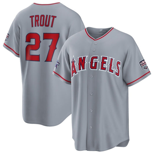 Los Angeles Angels #27 Mike Trout 2026 All-Star Game Gray Replica Stitched Baseball Jerseys
