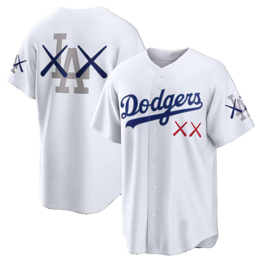Los Angeles Dodgers KAWS White Stadium Stitched Baseball Jerseys