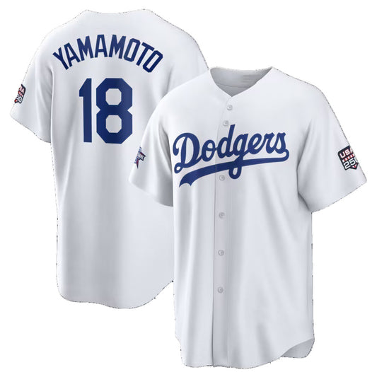Los Angeles Dodgers #18 Yoshinobu Yamamoto 2026 All-Star Game White Replica Stitched Baseball Jerseys