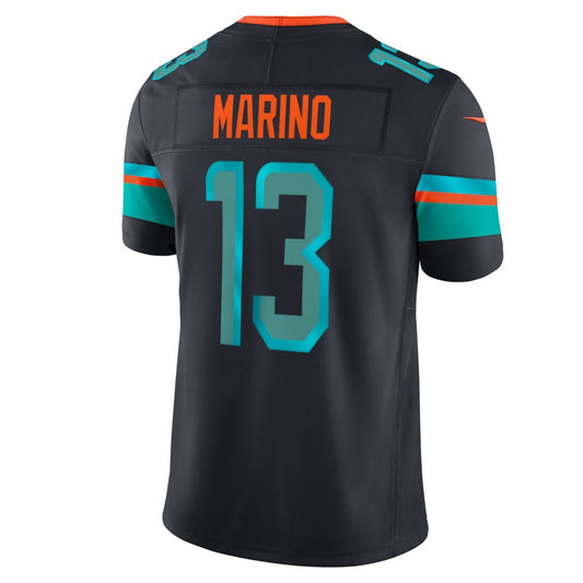 M.Dolphins #13 Dan Marino Navy Rivalries Collection Stitched Limited Jersey RONA