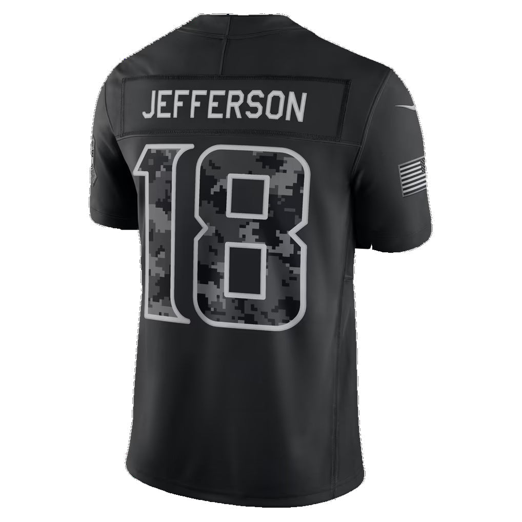 MN.Vikings #18 Justin Jefferson Black 2026 Salute to Service Stitched Limited Football jersey RONA