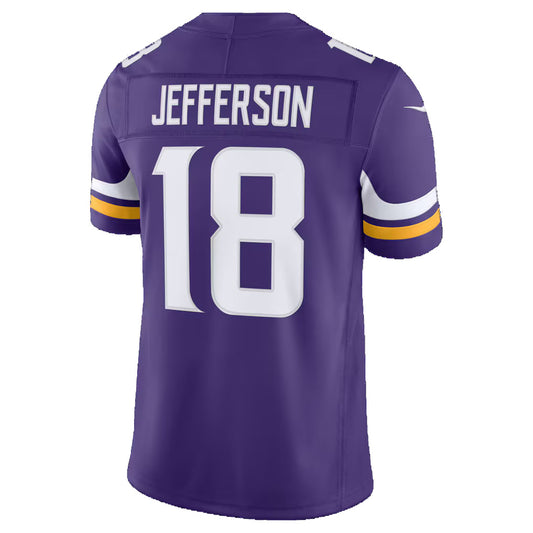 MN.Vikings #18 Justin Jefferson Purple Team Vapor F.U.S.E. Limited Stitched Football Jerseys