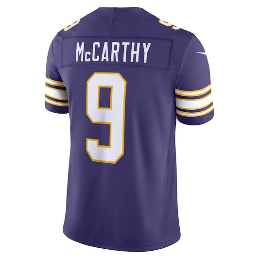 MN.Vikings #9 J.J. McCarthy Purple Alternate Classic Vapor F.U.S.E. Limited Stitched Football Jerseys