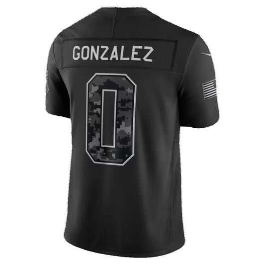 NE.Patriots #0 Christian Gonzalez Black 2026 Salute to Service Stitched Limited Football jersey RONA