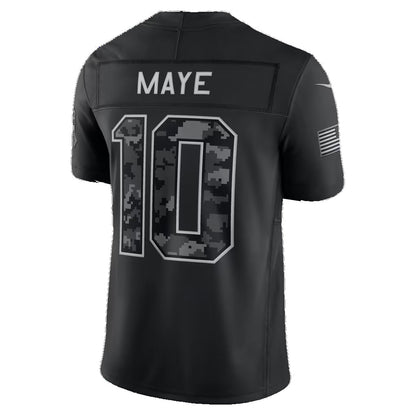 NE.Patriots #10 Drake Maye Black 2026 Salute to Service Stitched Limited Football jersey RONA