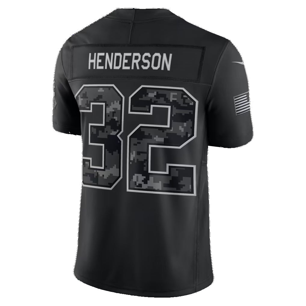 NE.Patriots #32 TreVeyon Henderson Black 2026 Salute to Service Stitched Limited Football jersey RONA