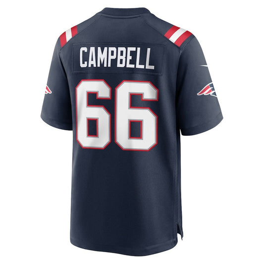 NE.Patriots #66 Will Campbell Navy Team Game Jersey RONA