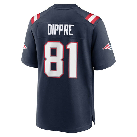 NE.Patriots #81 CJ Dippre Navy Team Game Jersey RONA
