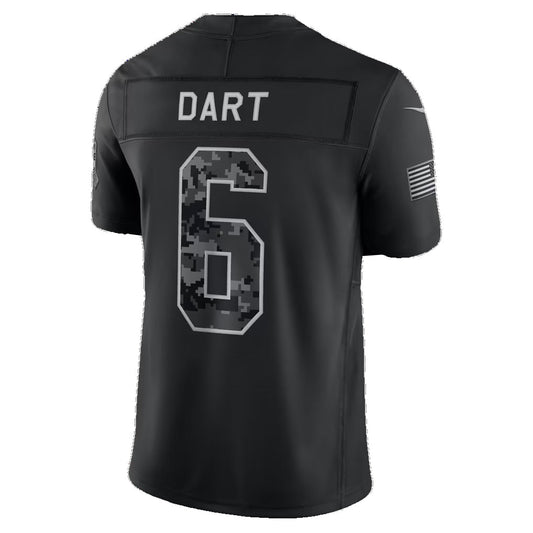 NY.Giants #6 Jaxson Dart Black 2026 Salute to Service Stitched Limited Football jersey RONA