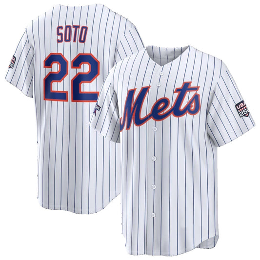 New York Mets #22 Juan Soto 2026 All-Star Game White Replica Stitched Baseball Jerseys